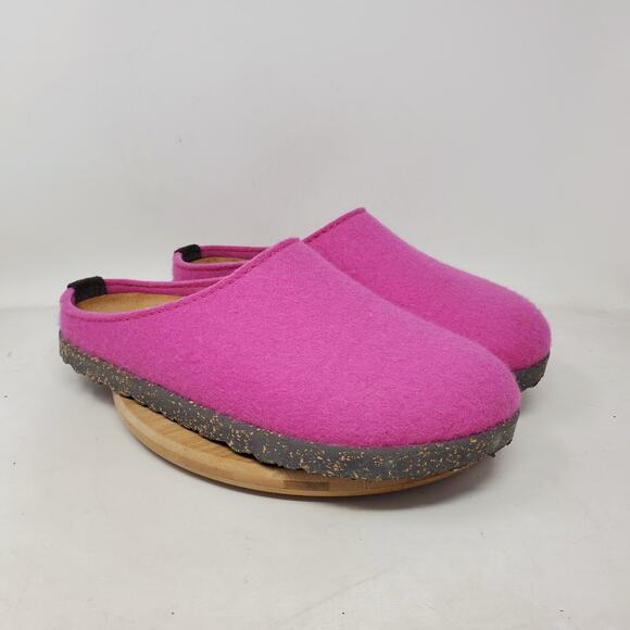 Haflinger Manhattan Shoes Womens 42 Fuchsia Mule Felted Wool Slide Hard Sole - Picture 6 of 11